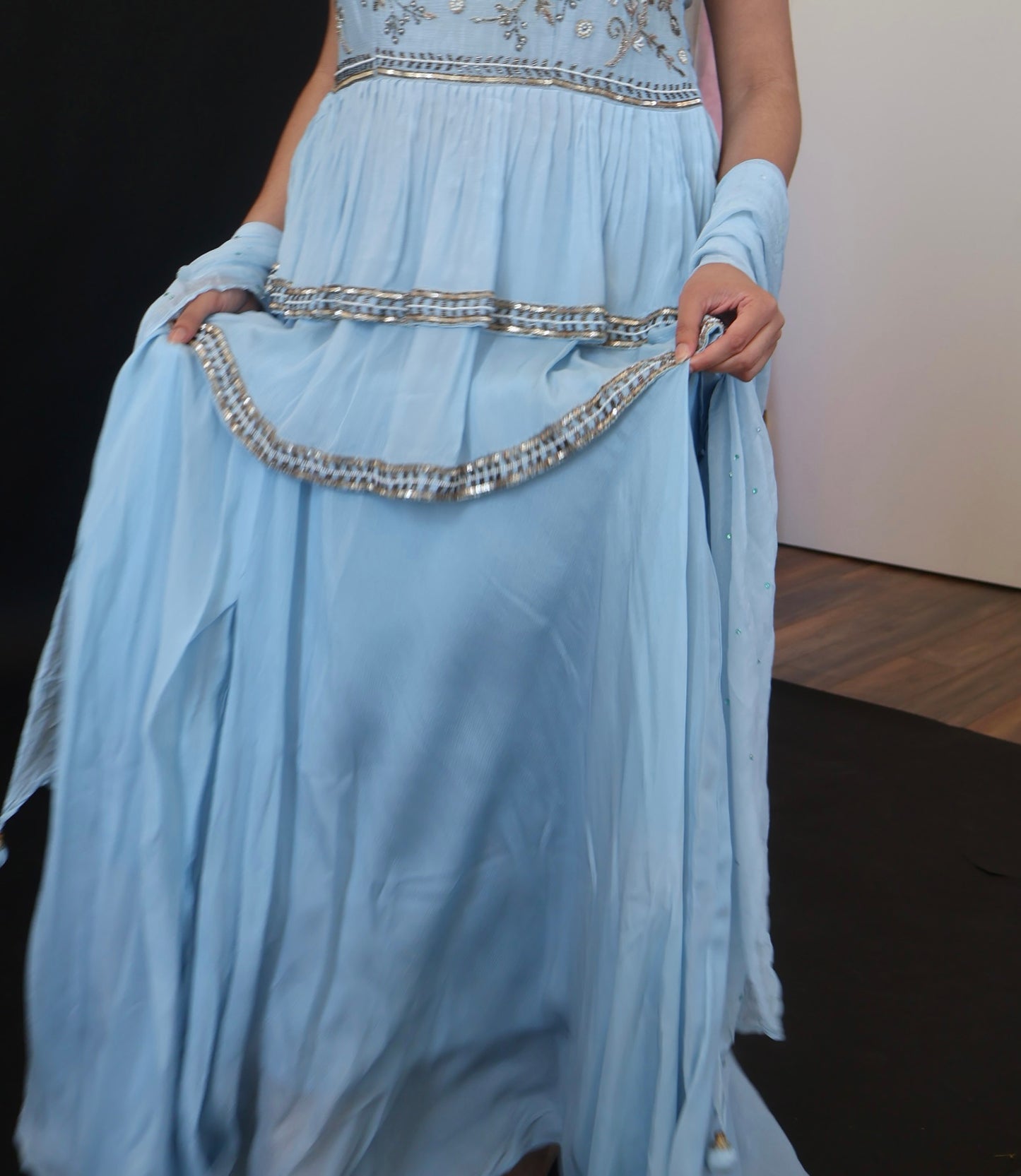 Layered Sharara Skirt Set