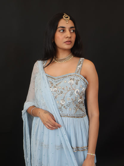 Layered Sharara Skirt Set