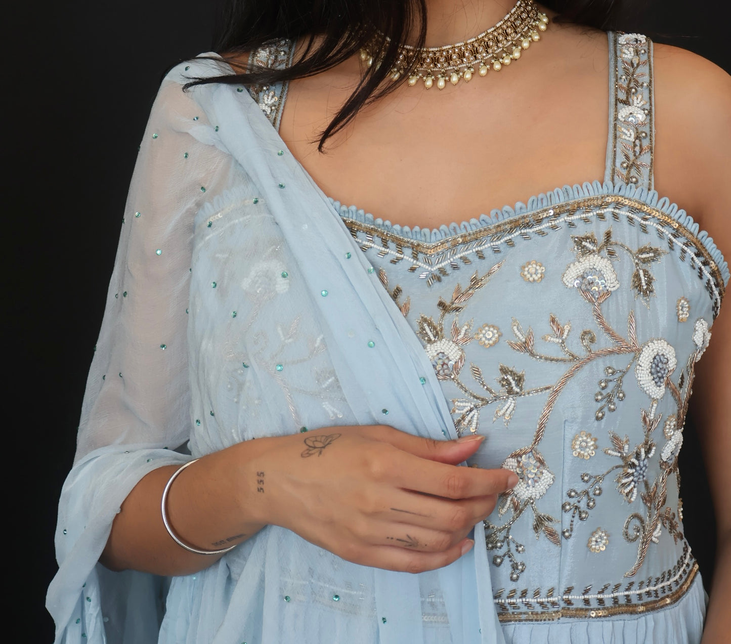 Layered Sharara Skirt Set