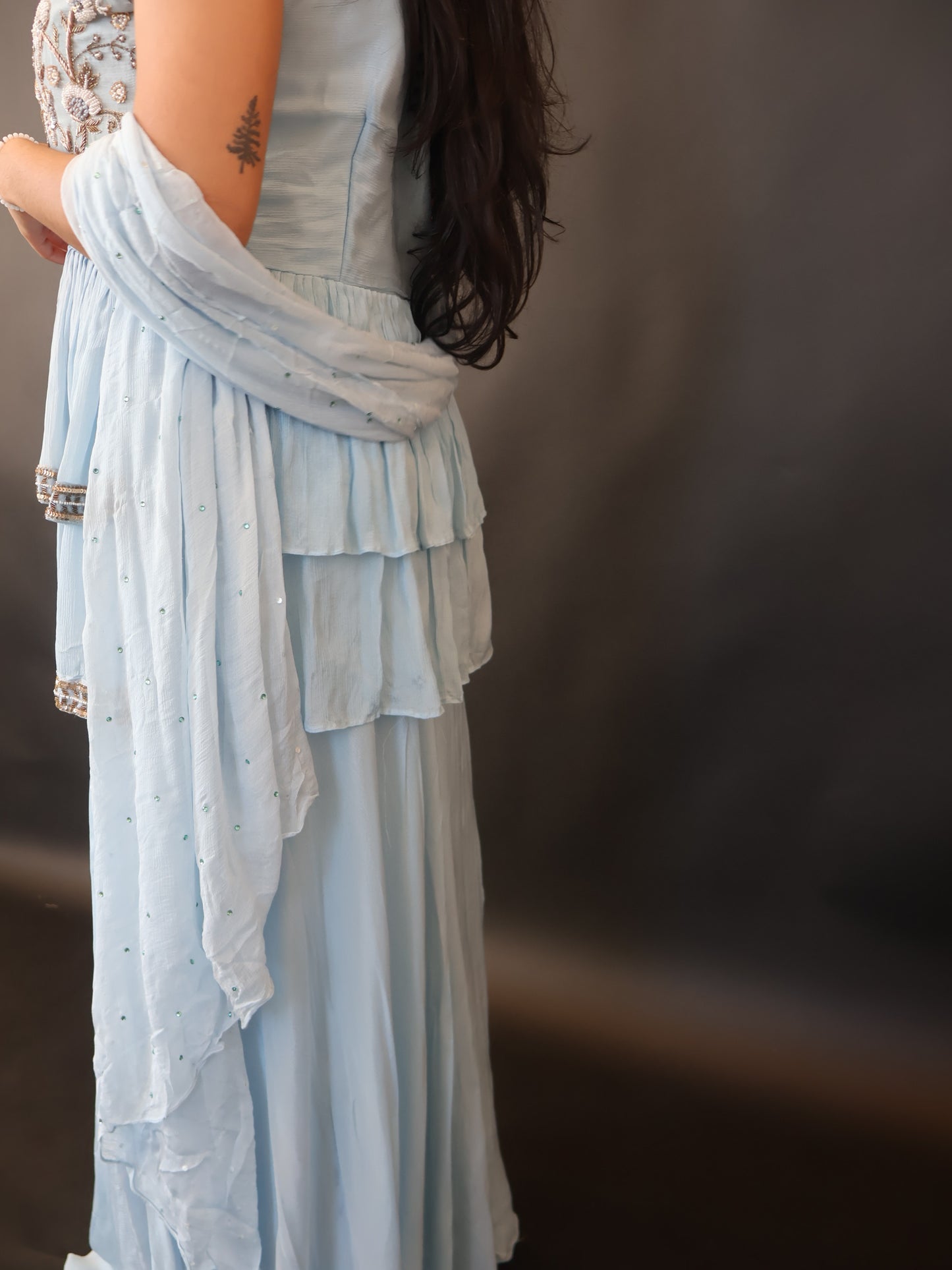 Layered Sharara Skirt Set
